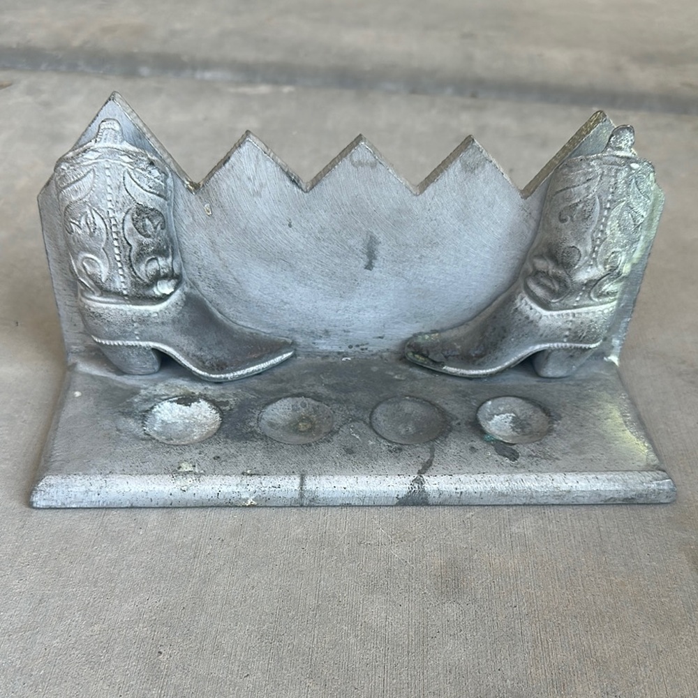 Vintage Cast Iron Western Cowgirl Tea light holder Golf ball holder Home Decor.